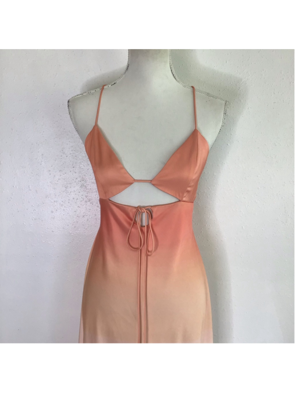 Significant Other Women Elegant Orange Blue Ombre Cutout Maxi Dress Size 8 - Picture 4 of 12